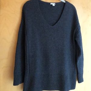 J. Jill Pure Jill gray v-neck knit sweater size S